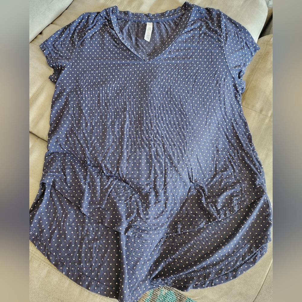 Printed V Neck Boyfriend Nursing Tee